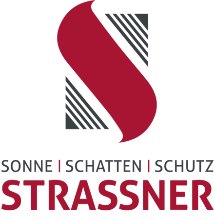 Sonne Schatten Schutz Strassner Logo mit Schriftzug