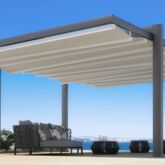 Vollaluminium Pergola selbst tragend mit gespanntem Tuch